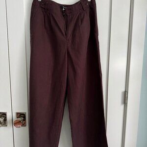 Madewell Petite Harlow Wide-Leg Pant in Brown size 6P